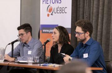 John Husk, Marianne Giguère et Philippe Cousineau-Morin réunis à la table lors du panel du 22 novembre 2022.