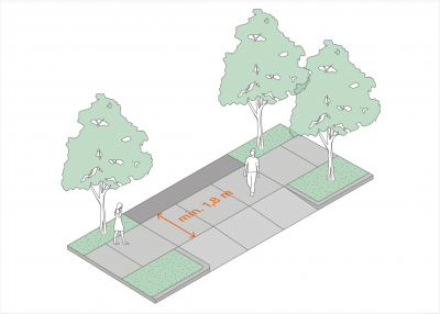 La figure 8 est un plan dessiné avec annotation d'un trottoir.