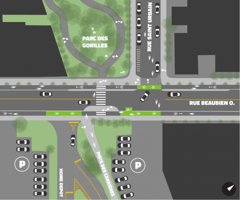 Proposition de réaménagement de l'intersection Beaubien—Saint-Urbain à Montréal